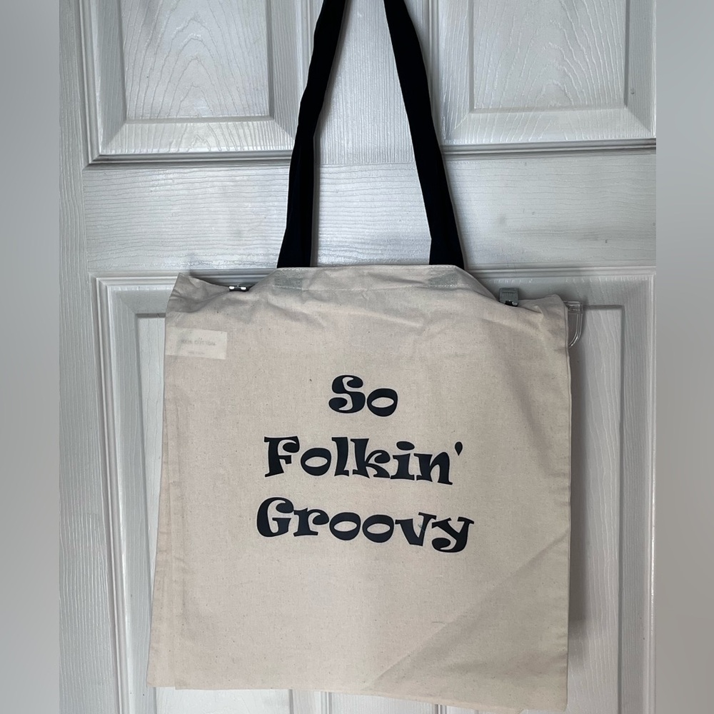 Canvas Tote Bag with Black Handles